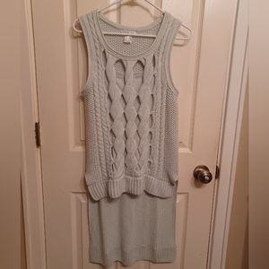 Venus high-low thick crochet sleeveless sweater